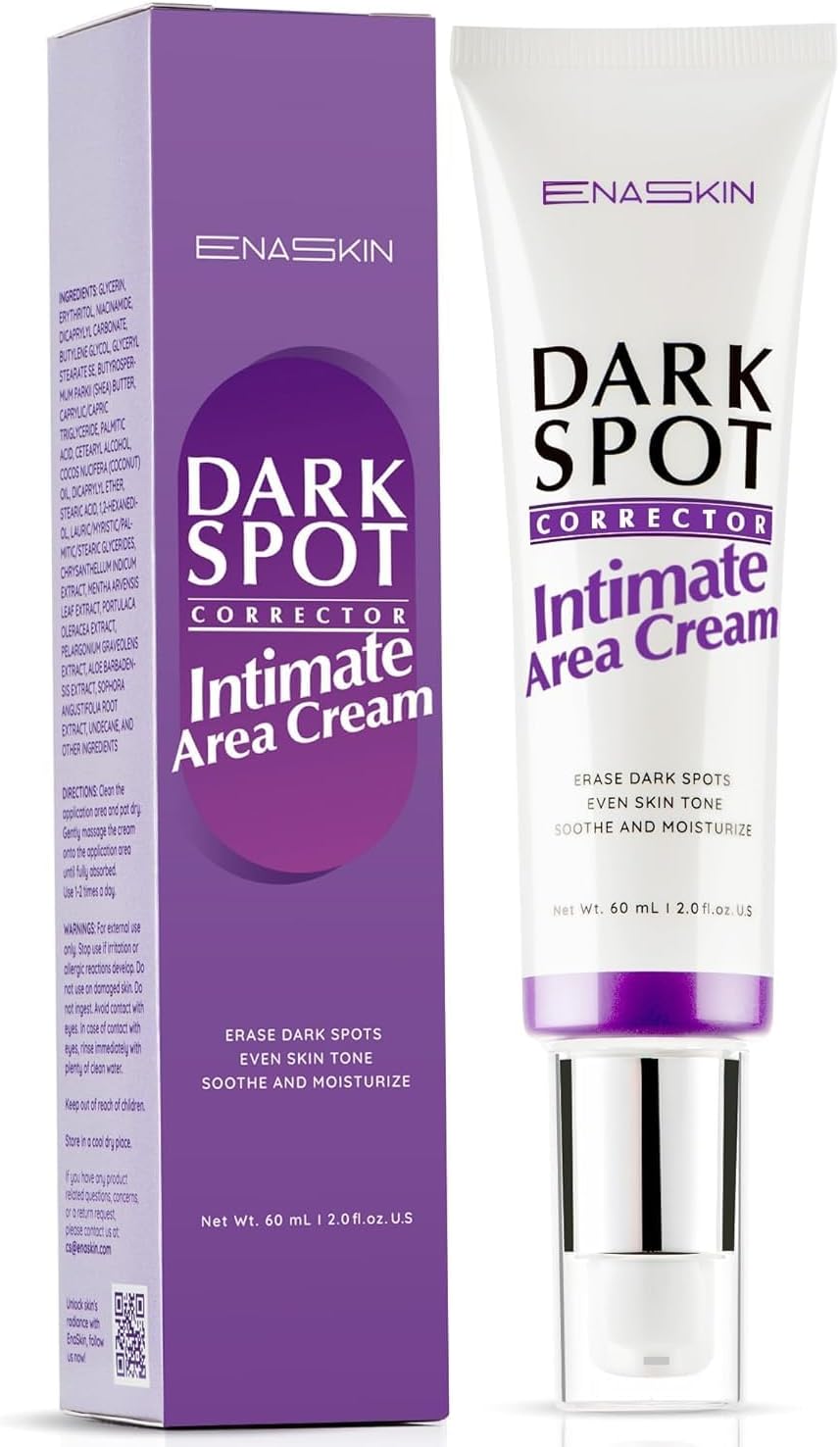 EnaSkin Dark Spot Remover Cream for Intimate Parts: Skin Bleaching Cream Dark Spots Corrector for Face and Body, Underarm, Inner Thighs, Bikini Area, Elbows & Knees - 2 Fl Oz