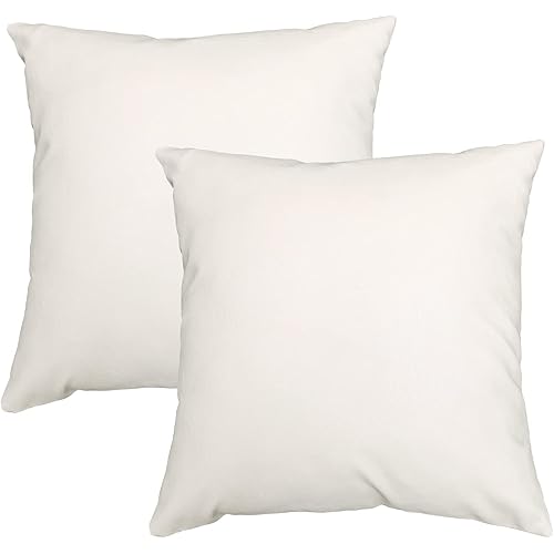 ChrisDowa Set of 2 Faux Leather Throw Pillow Covers, Thick Cognac Modern Solid Decorative for Bedroom Living Room. Cushion Cases for Couch Bed Sofa.Cream,20"x20"