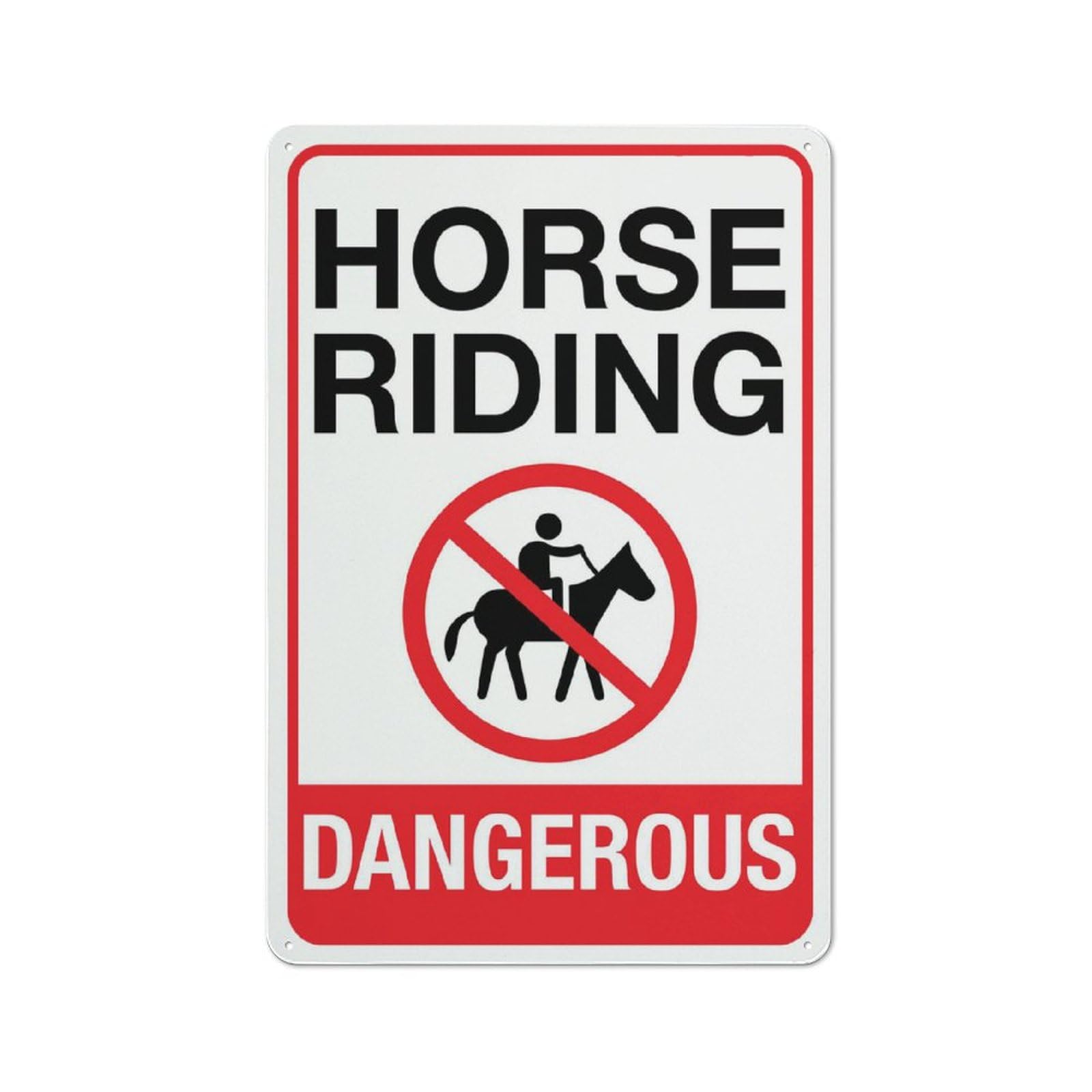Horse Riding Dangerous Sign Outdoor Signs Aluminum 12X8 Inch Uv Ink Printed For House And Business
