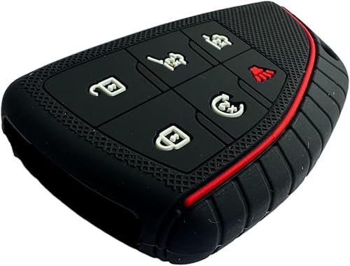 Miniatura 2 de KAWIHEN Funda de goma de silicona para llavero compatible con Chevrolet Chevy Suburban Tahoe GMC Yukon GM-13541565 2020 2021 2022 2023 (6 botones,