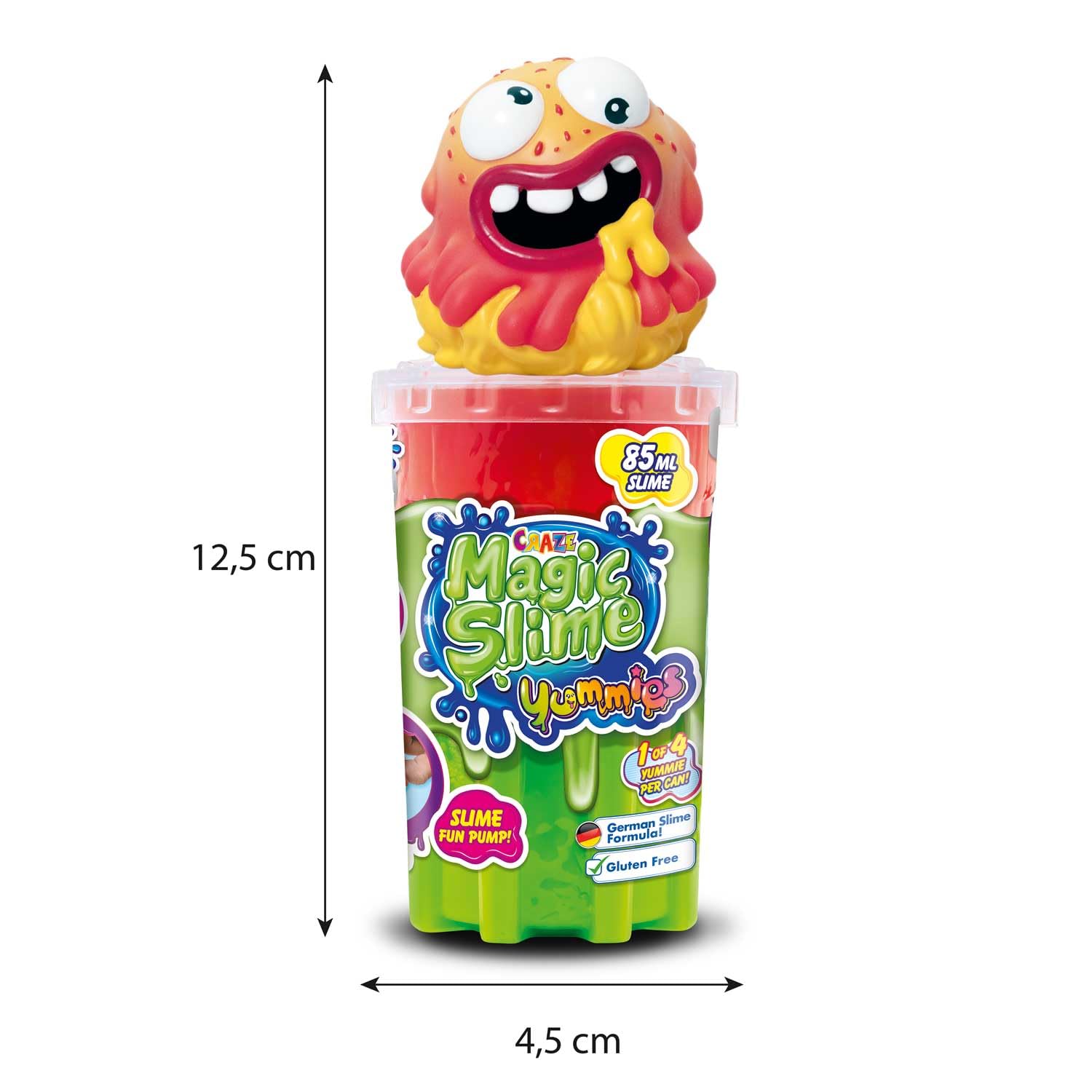 Craze Magic Slime YUMMIES | Melma per bambini in colori al neon con diversi caratteri di aspirazione, set sottile in barattolo da 85 ml, melma colorata per bambini senza lasciare residui