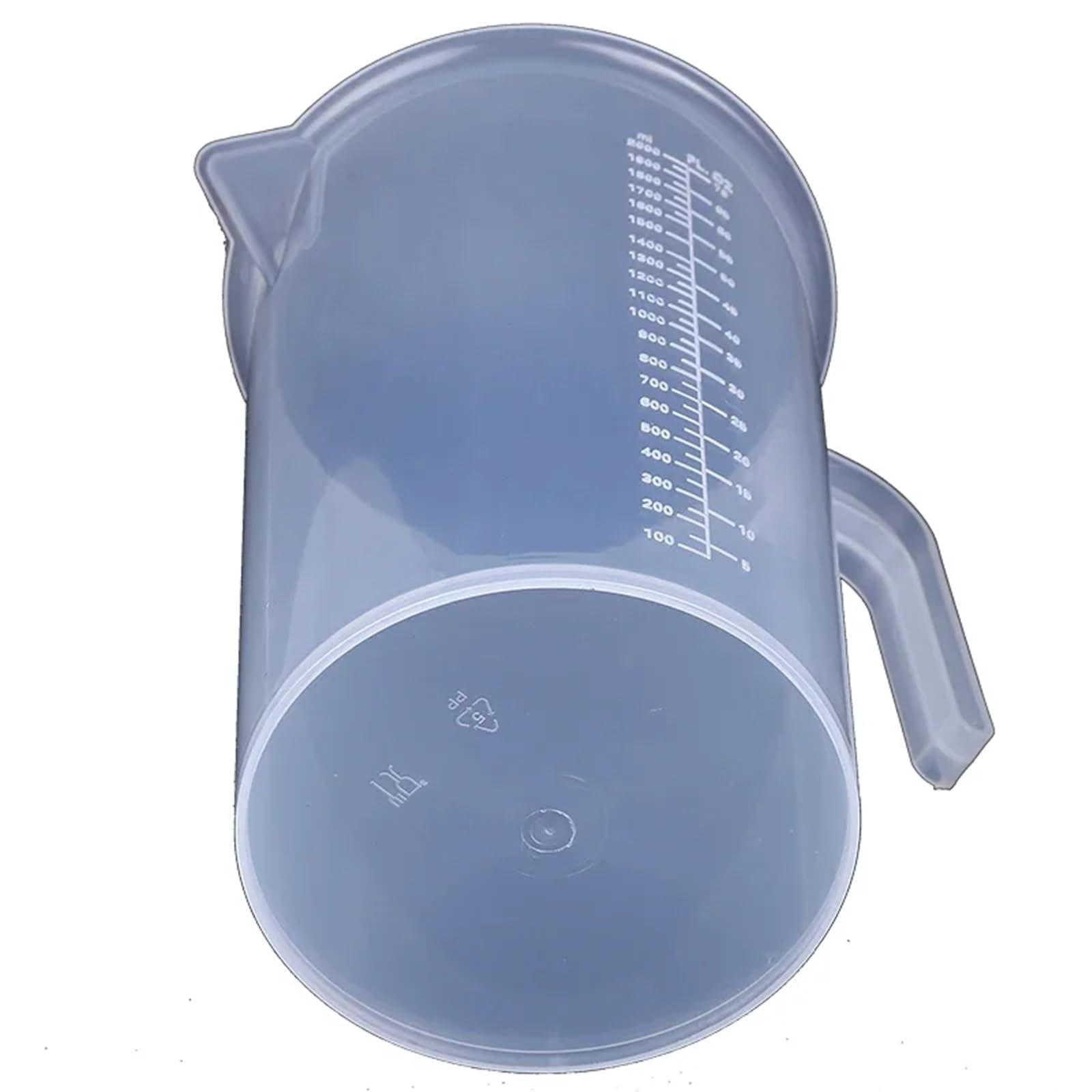 Vaso medidor graduado de plástico, gran capacidad, transparente con tapa, ideal for laboratorio. También sirve for mezclar y hornear.(5000ML)