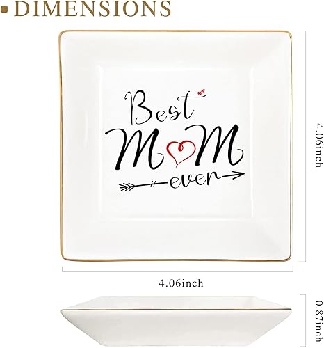 Miniatura 6 de Regalos de Navidad para mamá, regalo de cumpleaños de hija, plato de cerámica, bandeja decorativa para joyas, regalo de Acción de Gracias, Año