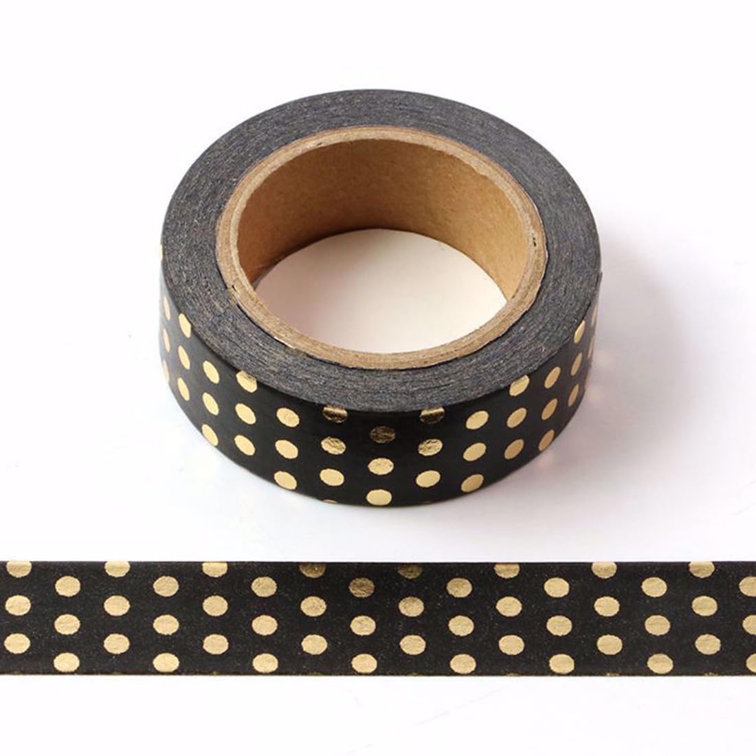 CIAIJE Wave Foil Dots Washi Tape, 5/8" x 393 Inches (15mm x 10M) Craft Decorative Tape