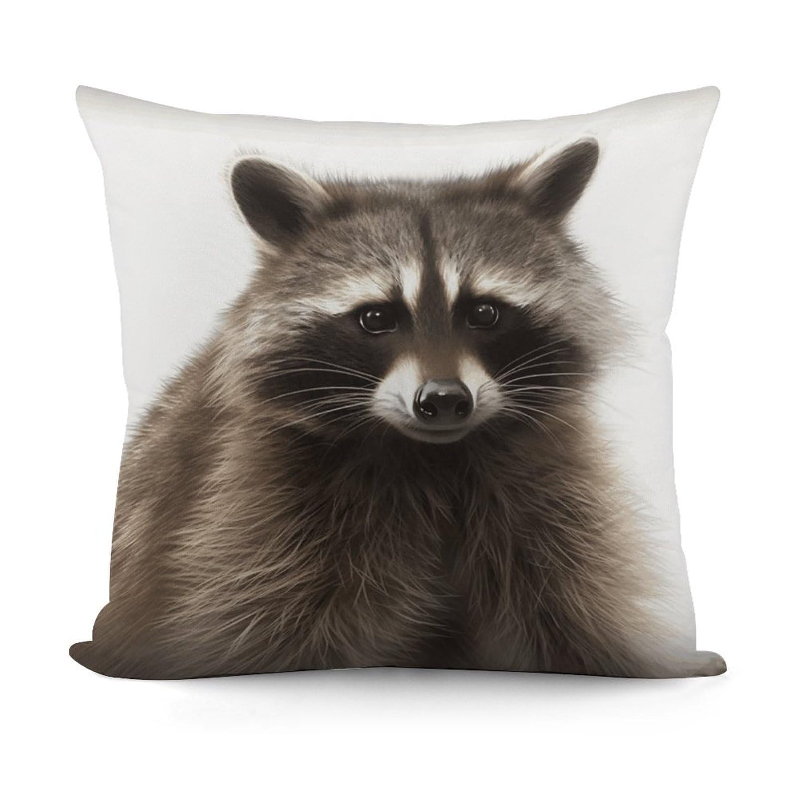 VstaDank Hairy Raccoon Throw Pillow Covers Fade-Resistant Plush Pillow Case Cozy Square Cushion Case Removable Pillowcase Exquisite Pillow Shams Soft Pillow Protector 18"x18"
