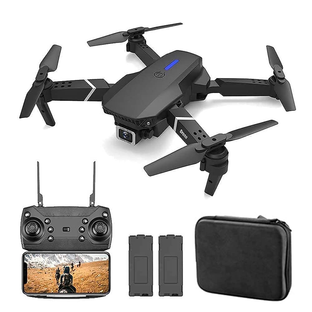 Foldable FPV Drone with 4K WiFi Camera for Adults and Kids Gesture Control RC Quadcopter with 2 Batteries Auto Hover Sensor Carrying Case (Black)