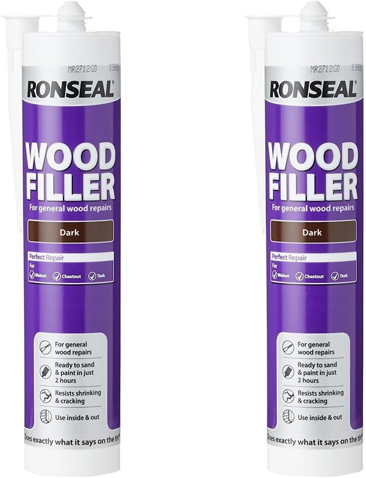 Ronseal MPWFD310 310ml MultiPurpose Wood Filler Cartridge Dark (Pack