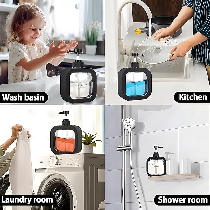 Image of MARKWELL Soap Dispenser for Wash Basin, Pack of 2 | Hand Wash Dispenser Bottle for Bathroom & Kitchen | Liquid Soap Pump Bottle | Refillable Handwash Dispenser | Multicolor