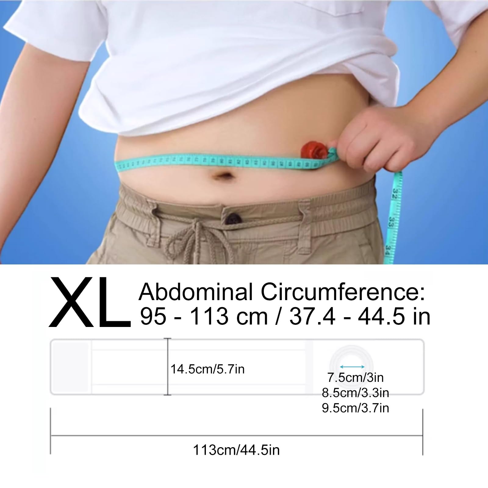 Cintura di Stomia per Uomo e Donna, Fascia Addominale Traspirante Regolabile, Supporto per Stomia, Assistenza Post-Operatoria(XL)