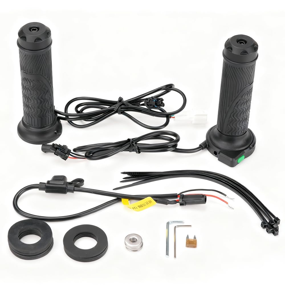 Motorrad-Heizgriffe 45W Hochleistung Wasserdichtes Lenker-Heizkit, Universell für 22mm Lenker, Längenverstellbar 115–130mm Zubehör (Schwarz)