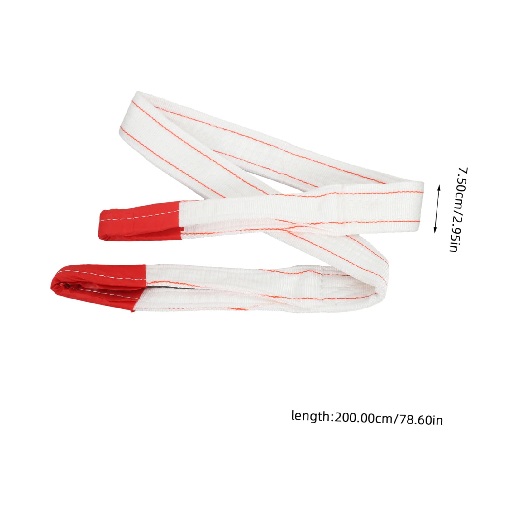 SOLUSTRE Heavy Duty Lifting Sling Strap Endless Lifting Sling Industrial Flat Webbing Sling 3t 2m White Polypropylene Crane Tow Strap Wear-Resistant Safety