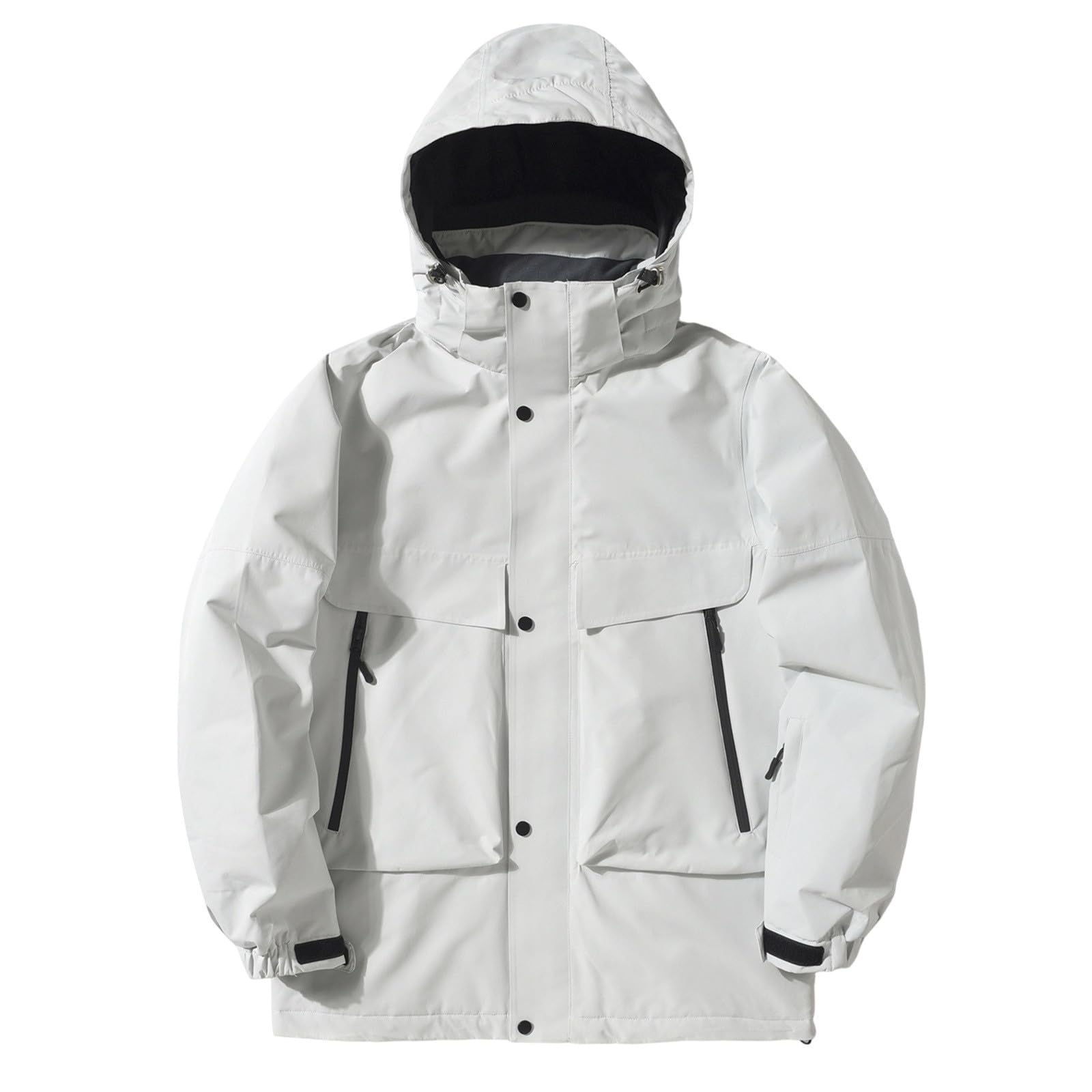 Uomo Donna Giacca da Sci Baggy Giacca da Snowboard Larghi Giacce da Neve Oversize - Multitasche Impermeabile Antivento Traspirante Isolante Caldo con Cappuccio con Tasche per Escursionismo