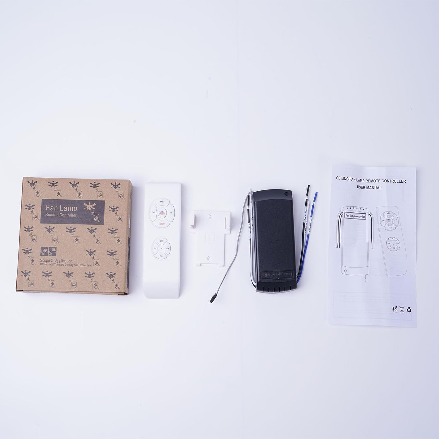 Ceiling Fan Remote Control Kit, Small Size Universal Ceiling Fans Light Remote, Speed, Light & Timing 3 in 1 Wireless Control Brand Ceiling Fans Remote