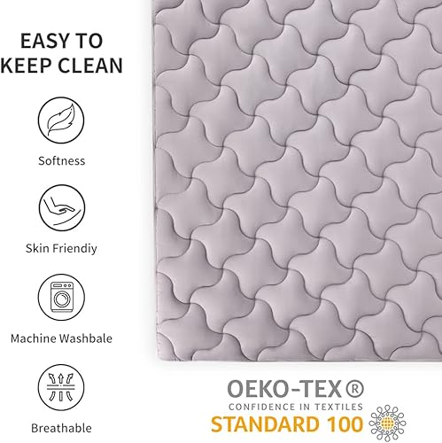 Miniatura 7 de Sleep Zone - Cubrecolchón refrescante tamaño matrimonial, acolchado, lavable a máquina, relleno alternativo suave y esponjoso, bolsillo profundo de