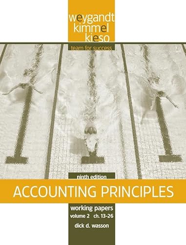 Working Papers, Vol. II, Chs. 13-26 to Accompany Accounting Principles