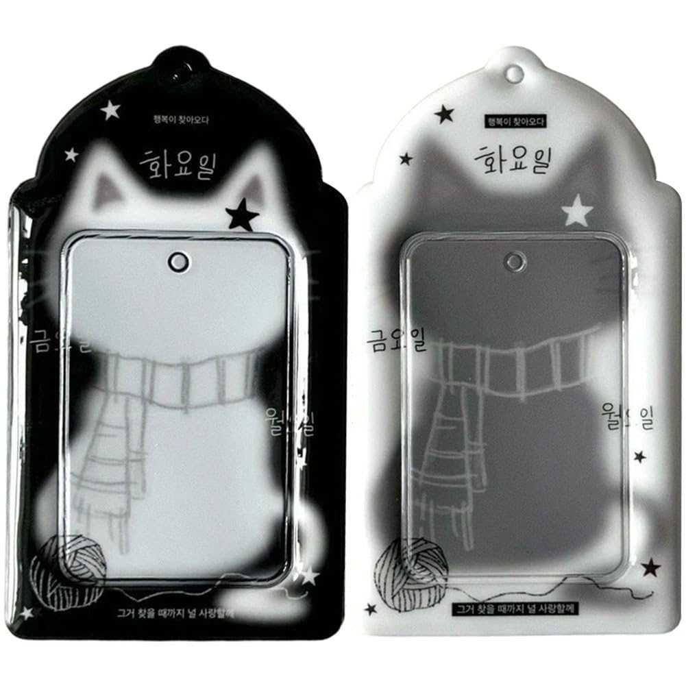Luxylei 2pcs/set Photocard Holder Cartoon Cat Dog Id Card Holder Kawaii Students Cards Sleeves Office Stationery Supplies