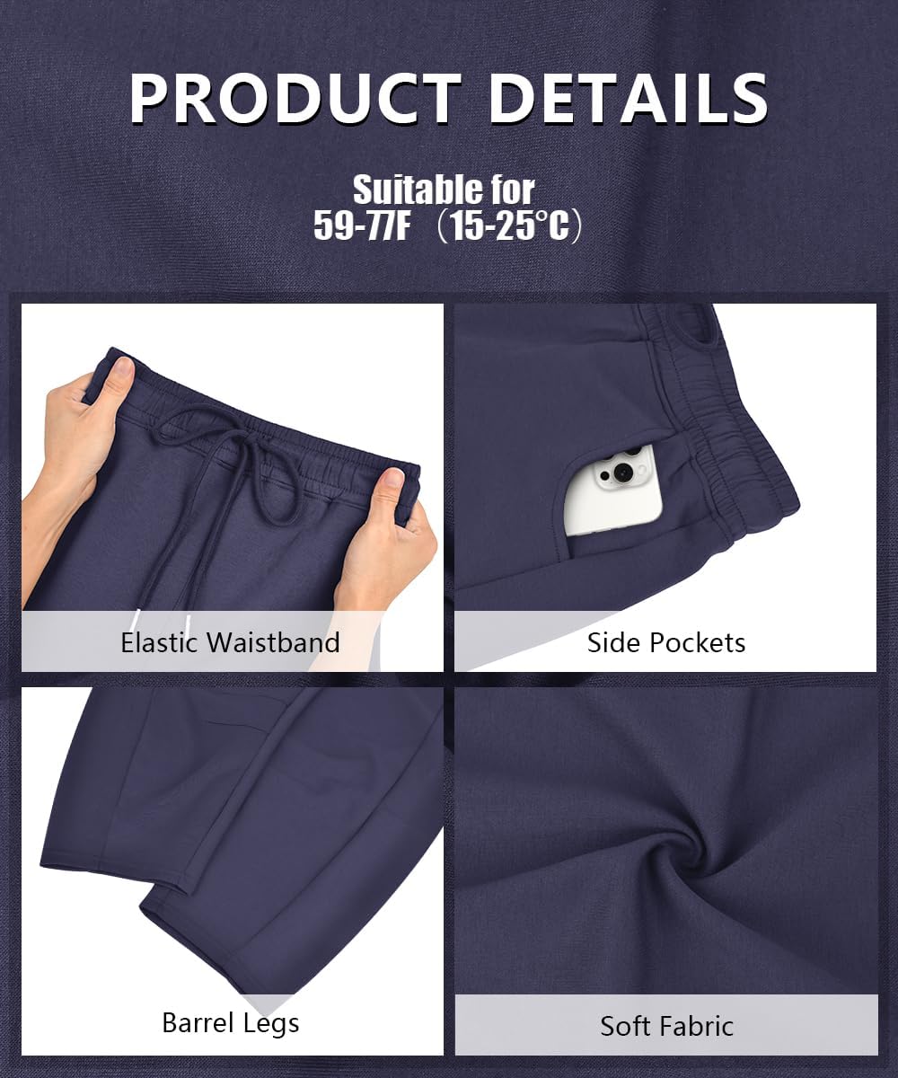 CARCOS Plus Size Pants for Women Barrel Sweatpants Baggy Wide Leg Lounge Drawstring Casual Palazoo with Pockets XL-5XL - Image 6