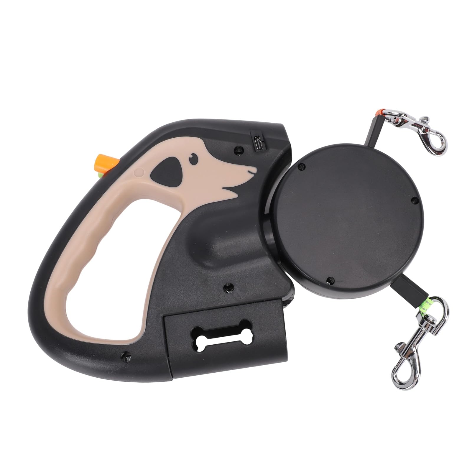 Laisse Double Rétractable pour Chien, avec Conception Légère à Double Tête, pour 2 Chiens, Poignée Confortable, Matériau ABS, Taille Portable