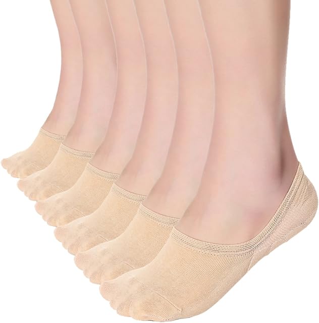 RedMaple 6/12 Pairs Cotton Low Cut Socks Non Slip Women No Show Boat Socks for Sneaker Loafers
