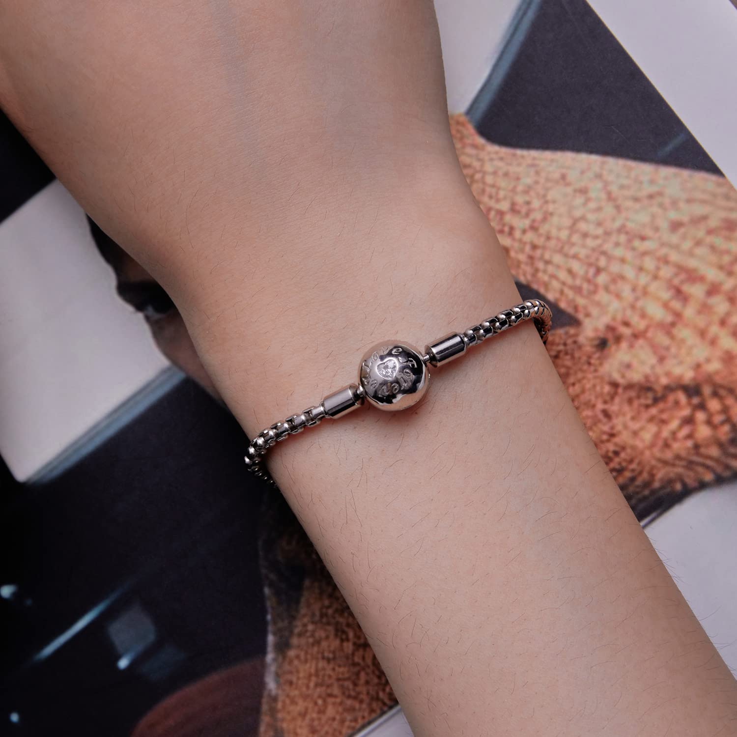 MOCHAMIK Pulsera con Dije de Cadena con Cierre de corazón Moments chapada en para Mujer Pulsera para Mujer