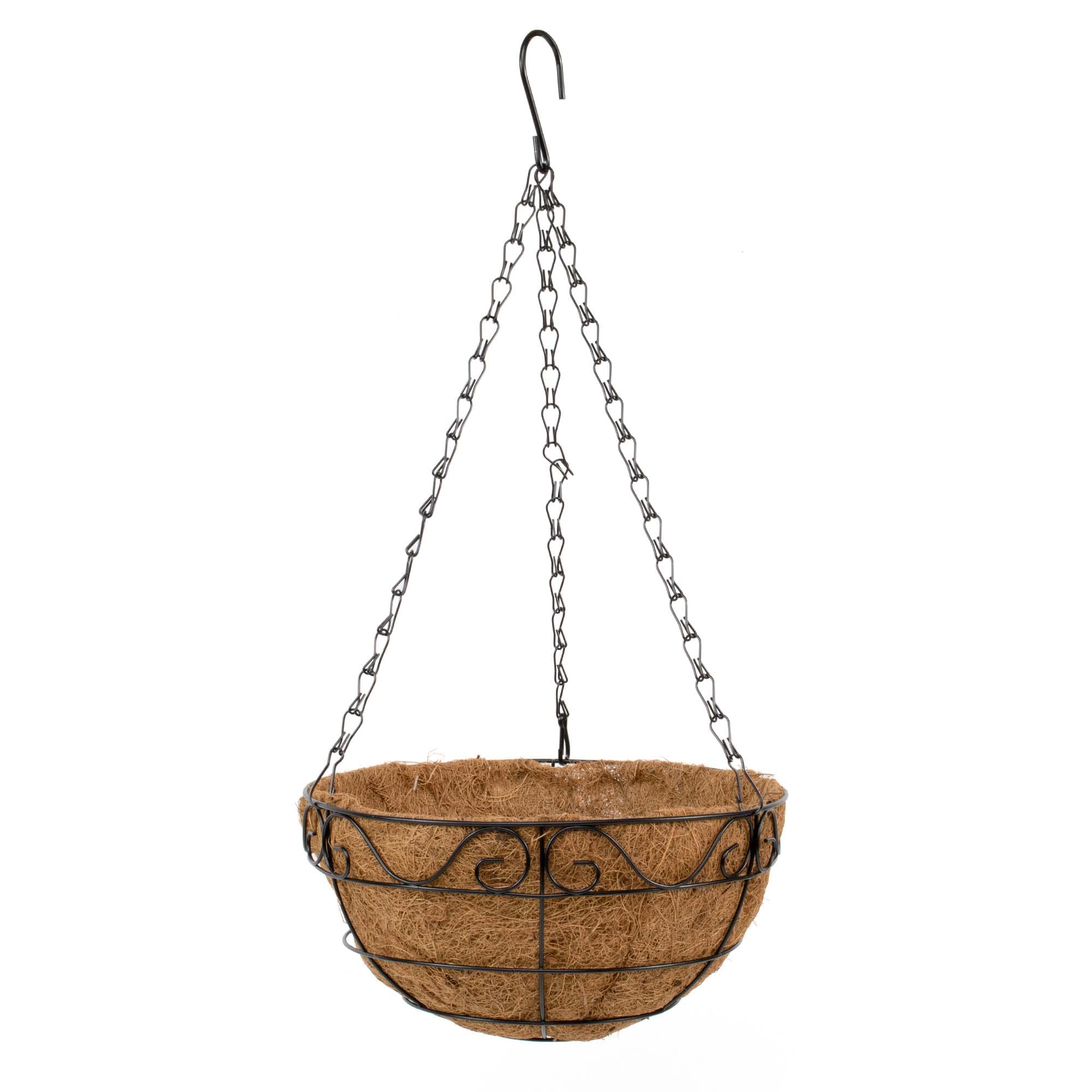 THE SECRET HOME - Macetero Colgante de Coco - Alto. 15 cm x Diámetro. Ø30 cm - Maceta con Cadena y Gancho - Decoración Colgante para Hogar, Terraza, Balcón, Patio, Jardín (Modelo 2)