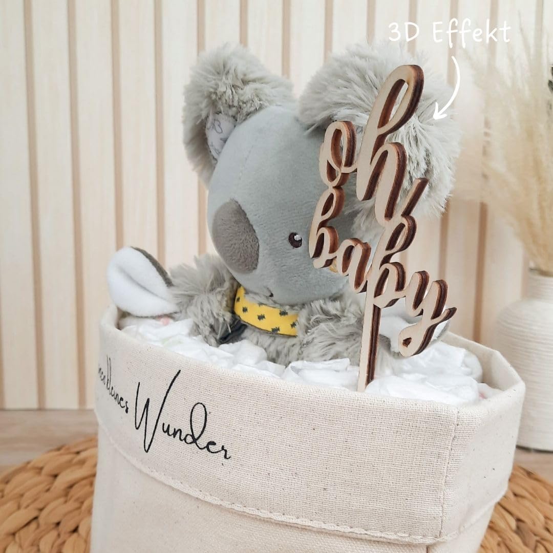 Borsa per pannolini con panno Koala | torta di pannolini fatta a mano | Made in Germany con bellissimi accessori | regalo per neonati e regalo per la nascita