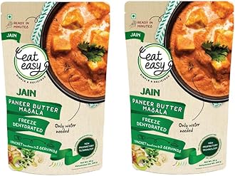 Ready To Eat Jain Paneer Butter Masala, 80gm of 1 Pack, Instant Food, Indian Meal, Travel Food, No Preservatives, No Added Artificial Colours & Flavours, Just Add Water and Cook (Pack of 2)