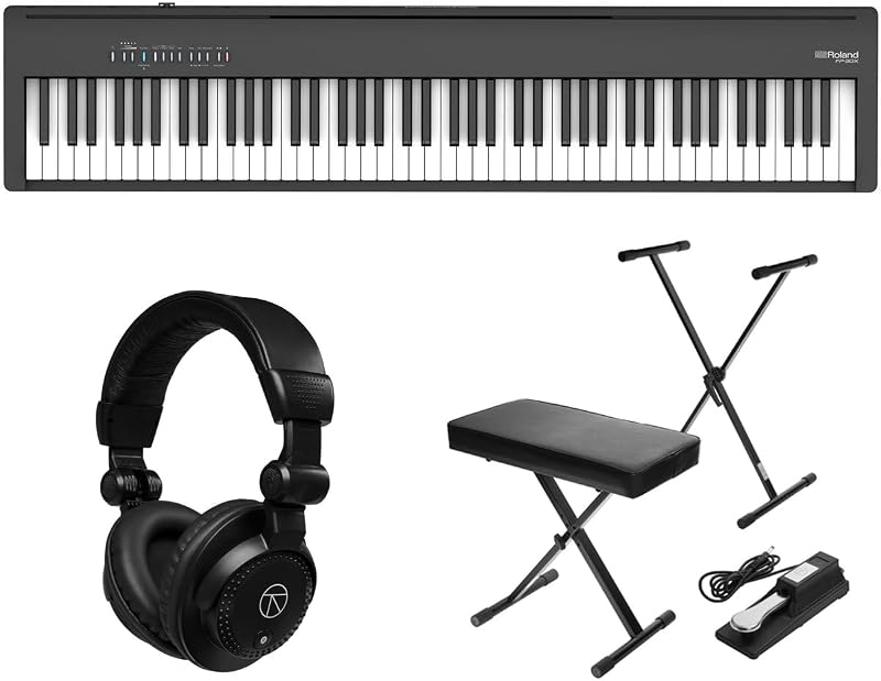 FP-30X Digital Piano Bundle with Stand, Bench & Headphones (Black) | SuperNATURAL 88-key Piano Kit with TAPH100 Headphones, Stand, Bench and Sustain Pedal