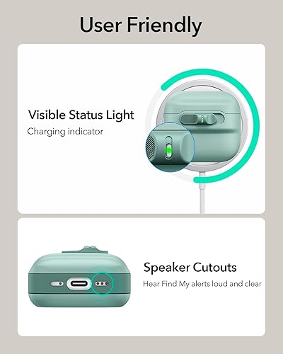 Miniatura 138 de ESR Funda para AirPods Pro (2023/2022/2019, 2ª/1ª generación), compatible con Airpods Pro 2 (cable USB-C/Lightning), listo para MagSafe, bloqueo