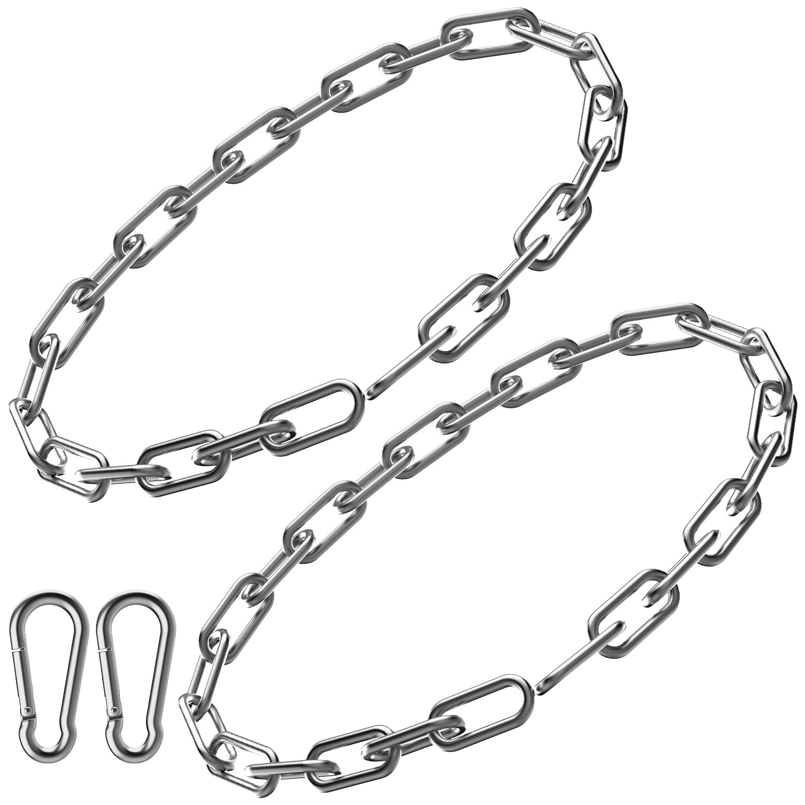 Gate Chain Lock, 23.6 Inch 304 Stainless Steel Chain Fence Gate Latch with Carabiner