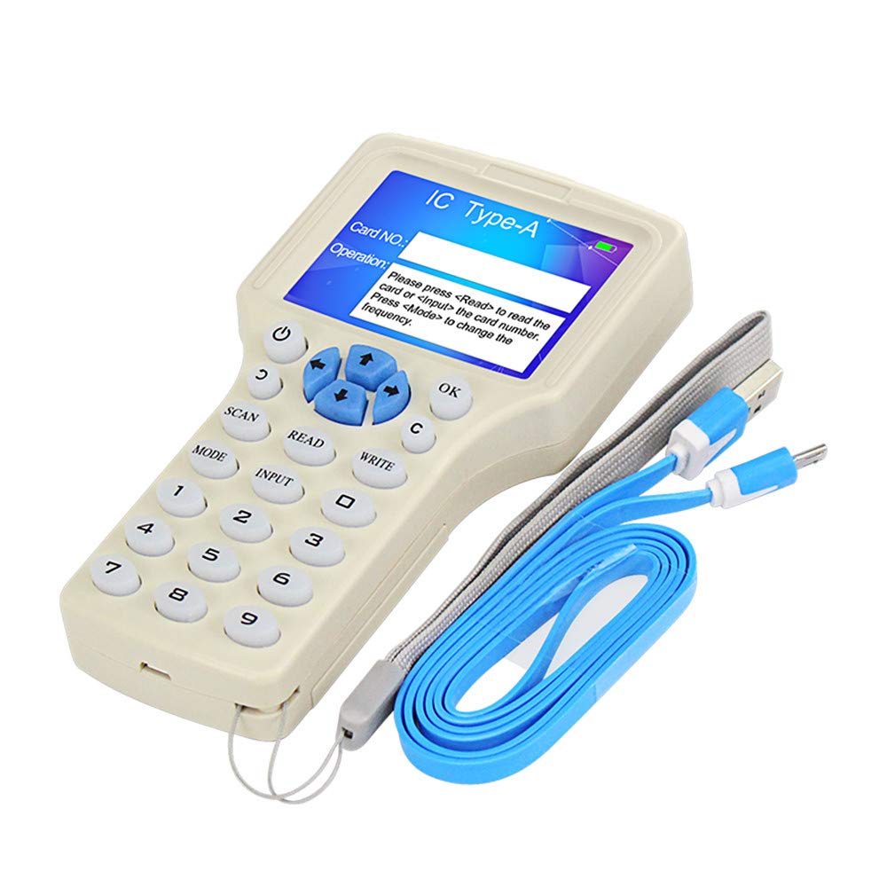 Card Copier Reader Writer NFC Reader 125KHz 13.56MHz 10 Frequency RFID Key Fob Card Reader Writer Encrypted Card Decoder with Writable Key Card USB