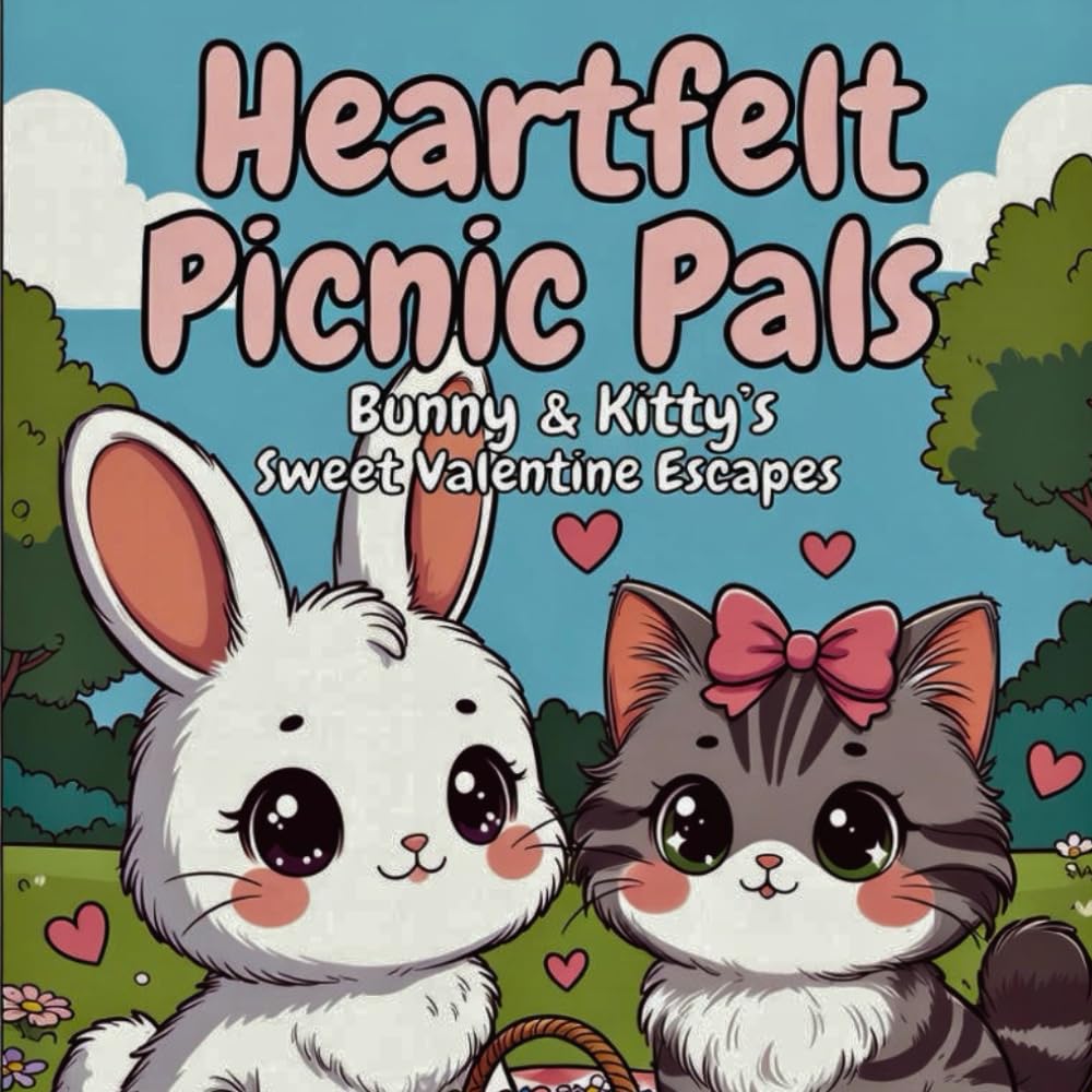 Heartfelt Picnic Pals: Bunny & Kitty's Sweet Valentine Escapes Coloring Book: Fluffy Friendship Fun for Young Artists