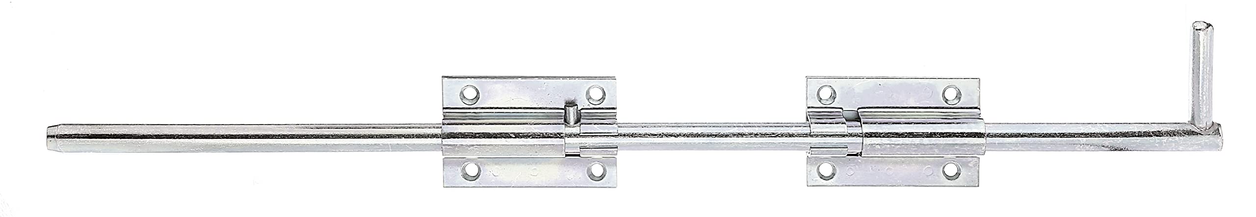 Alberts 128517 Bolzen-Schlossriegel | mit befestigter Schlaufe | galvanisch verzinkt, dickschichtpassiviert | Platte 90 x 60 mm | Bolzen Ø16 x 600 mm