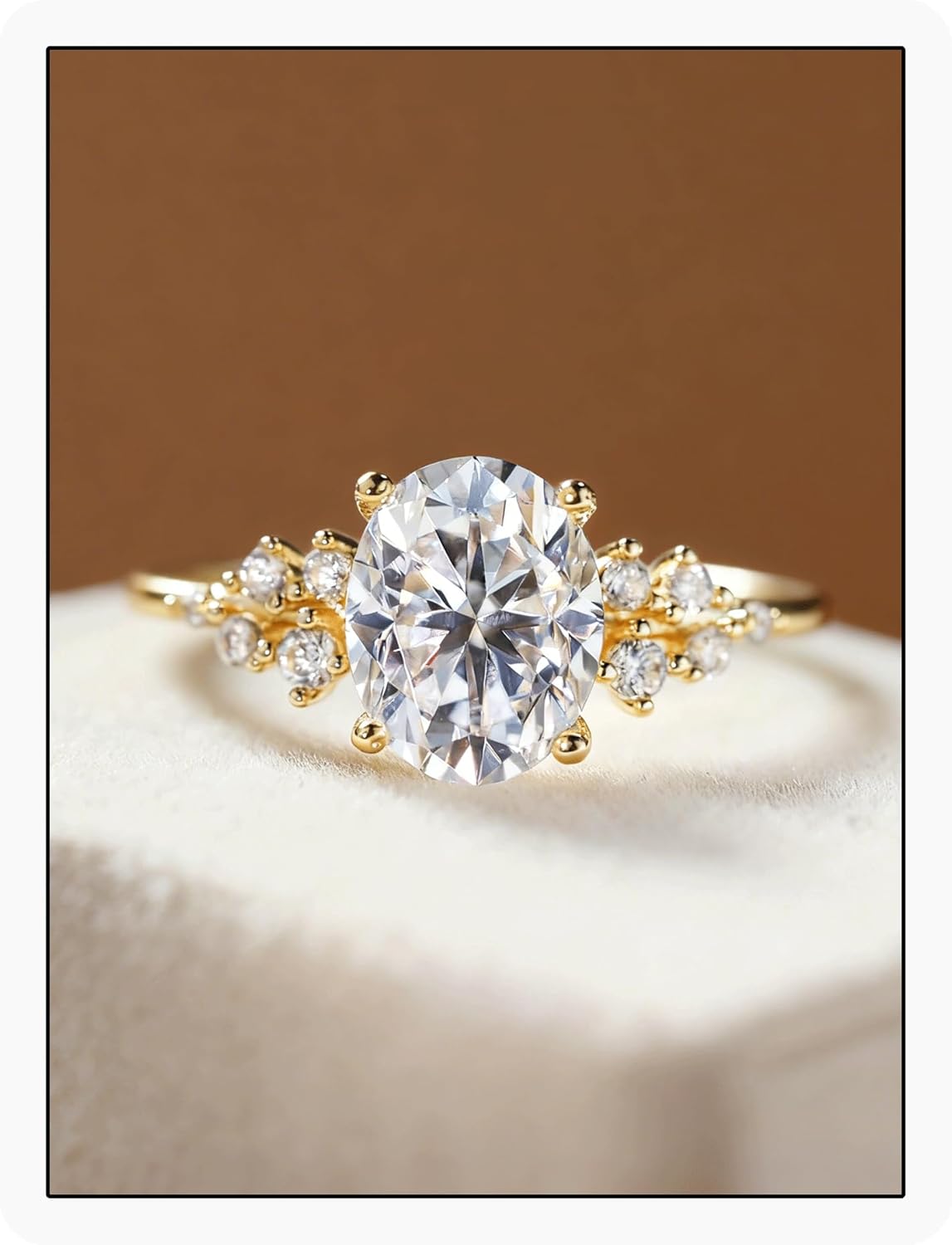 Dulin 1ct/2ct/3ct Engagement Rings for Women Oval Cut 5A Cubic Zirconia Gold Ring 14K Gold Plated Sterling Silver Wedding Band Anniversary Promise Gift for Wife