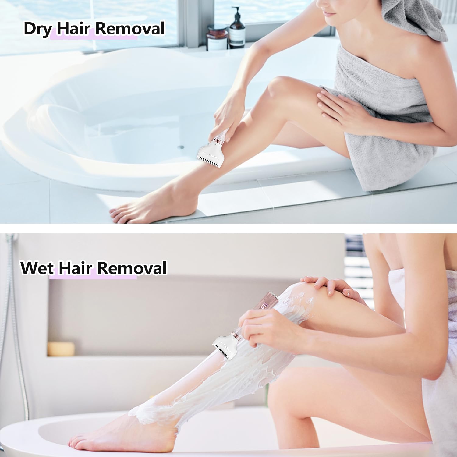 Maquinilla de afeitar eléctrica 5 en 1 para mujer, removedor de vello facial sin dolor, recortadora de bikini recargable para mujer, maquinilla de afeitar facial húmeda/seca para cara, nariz, cejas,