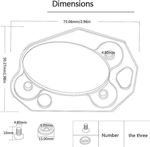 Miniatura 2 de Motorcycle Side Bracket Motorcycle Enlarge Support Pad Kickstand Side Stand Enlarger Extension Plate for Kawasaki Ve&rs&ys650 Ve&rs&ys 650 2007 2008