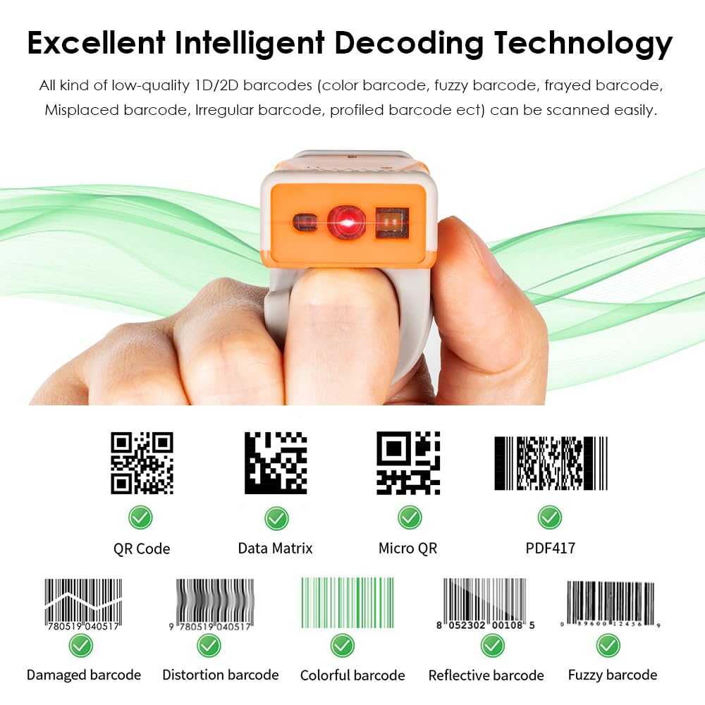 T3 scanner tattile ad anello Bluetooth logistica corriere scanner di codici a barre 2D supporto connessione gateway grado di protezione IP65