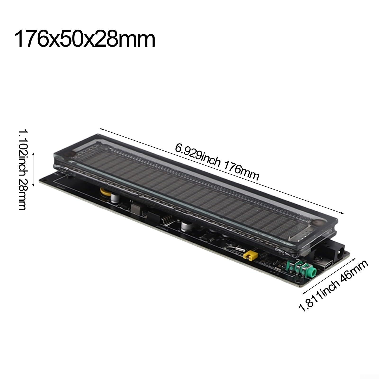 ZYNCUE Audio Spectrum Analyzer AK2515 VFD Schallpegelmessgerät VU Meter Display Board mit MIC Pickup 3,5 mm AUX Eingang Uhr Display