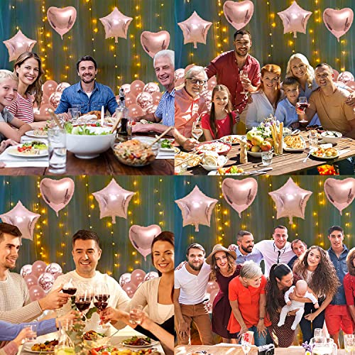 Image of Party Propz Rose Gold Balloons Combo - 14Pcs Set with Heart & Star Foil Balloons | Confetti & Latex Balloons