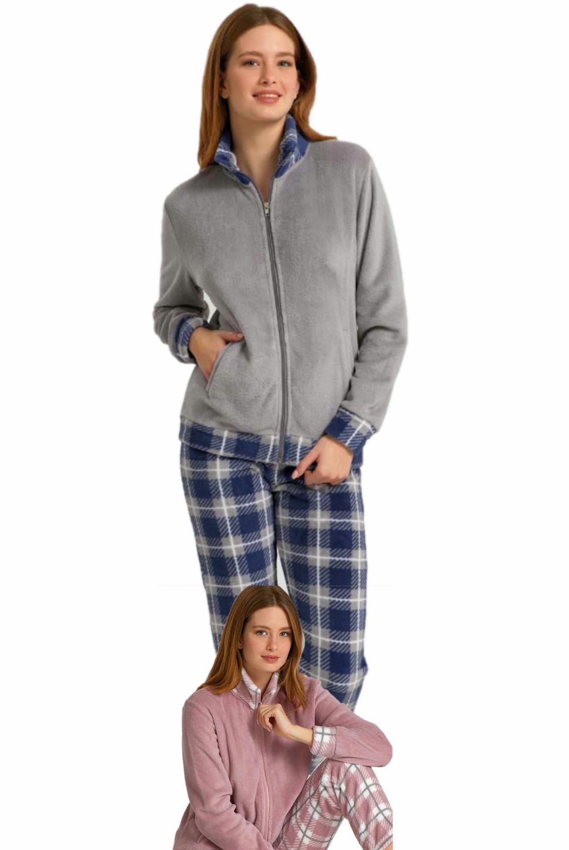 Il Granchio Tuta Donna Invernale Pile - Pigiama Donna Pile Morbido Coral