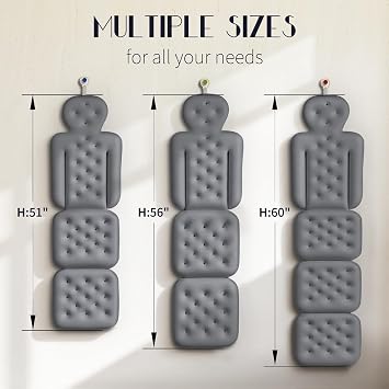 Full Body Bath Pillow for Bathtub, Thick Bathtub Cushion, Luxury Tub Pillow for Bath for Headrest Neck and Back Support Gray 56 x 16