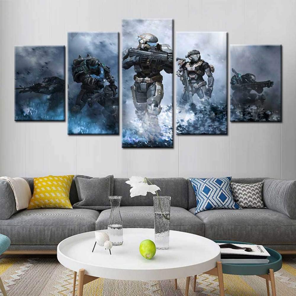 QQYYYT 5 panel video game poster wall art canvas for living room home decoration painting