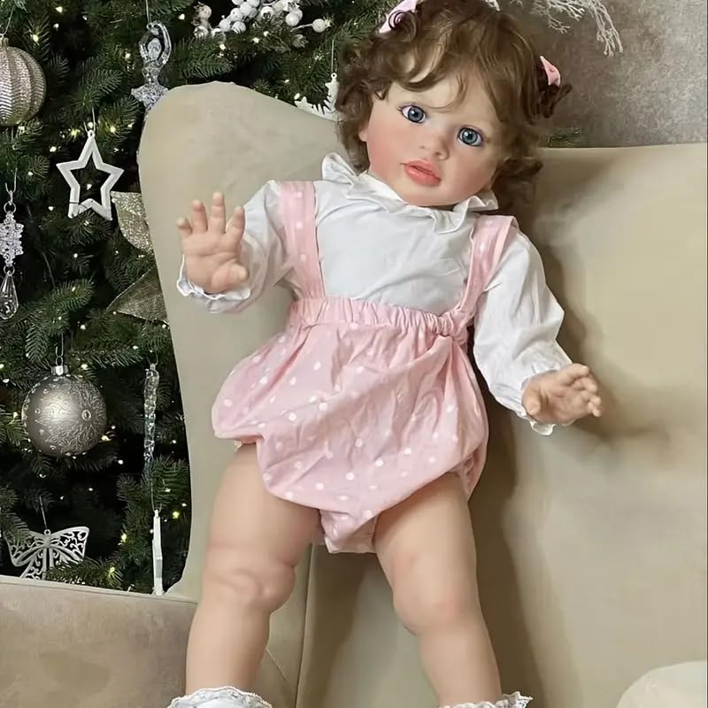 iCradle Lovely 26 inch 66 CM Reborn Toddler Dolls with Hair Girl Doll Soft Vinyl Baby Real Life Baby Toddler Doll Toy for Ages 3+