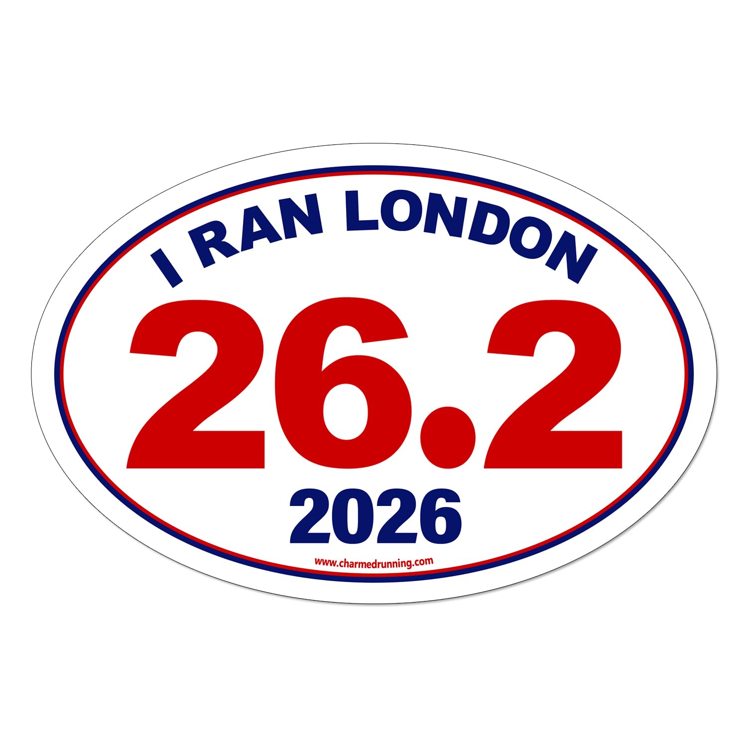 Charmed Running Brand I Ran London Marathon 26.2 Car Magnet with Custom Year Option
