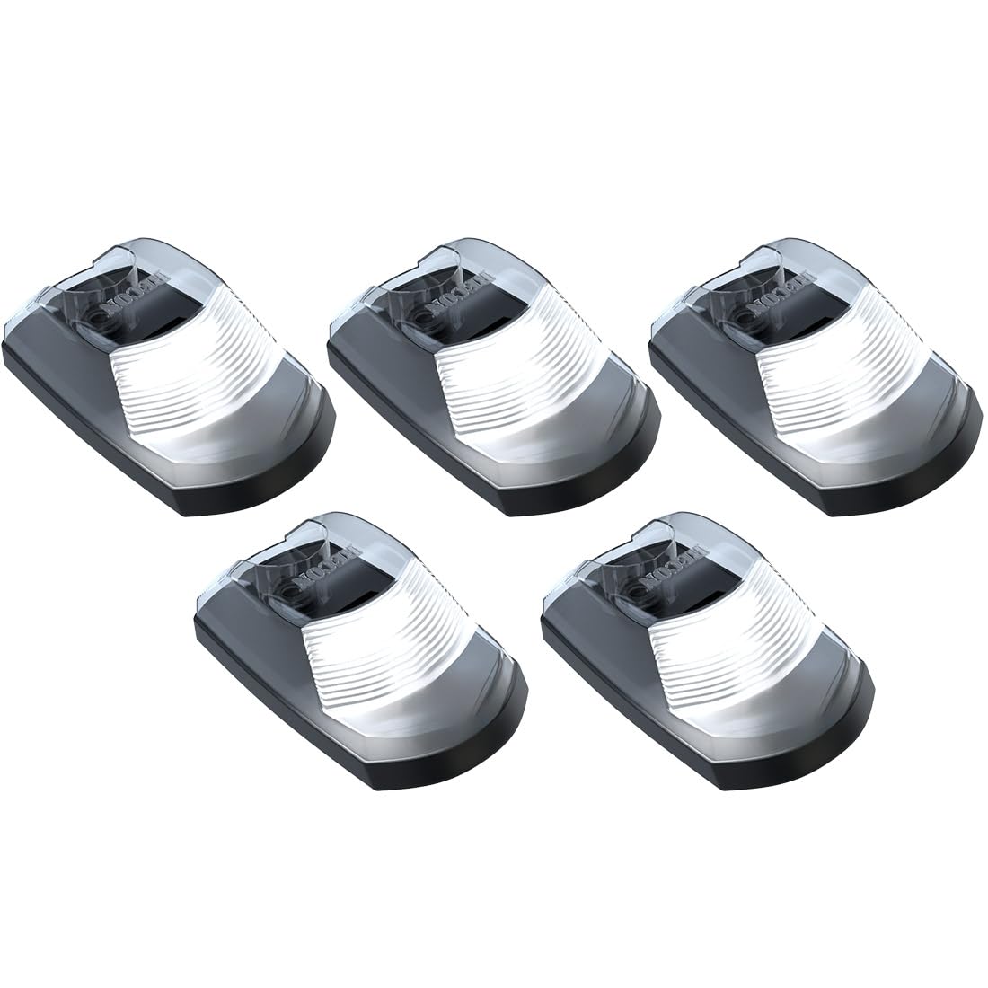 RECON - Fits 2017-2022 Super Duty (F250, F350, F450) 5-Piece Cab Roof Light Kit High Power Strobe LED White & Amber & Running Lights (Replaces Factory Cab Roof Lights Only) (CLEAR LENS)