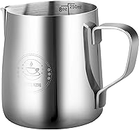 Vista 10 de Jarra de espuma de leche de 50 onzas, taza espumadora de leche de 1500 ml, jarra vaporizadora de leche de 50 oz, jarras de acero inoxidable, jarra