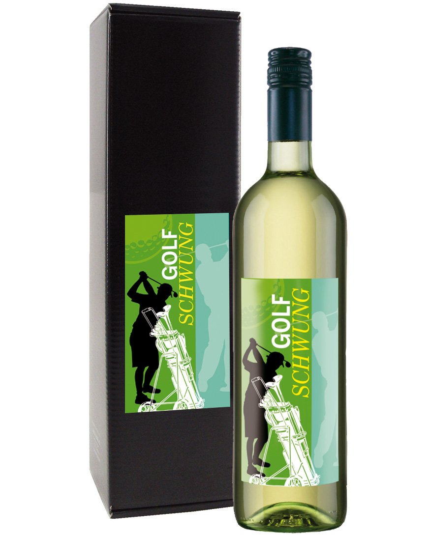 Bull & Bear Wein Geschenk "Golfschwung", Chardonnay 0,75 l, elegantes Geschenk