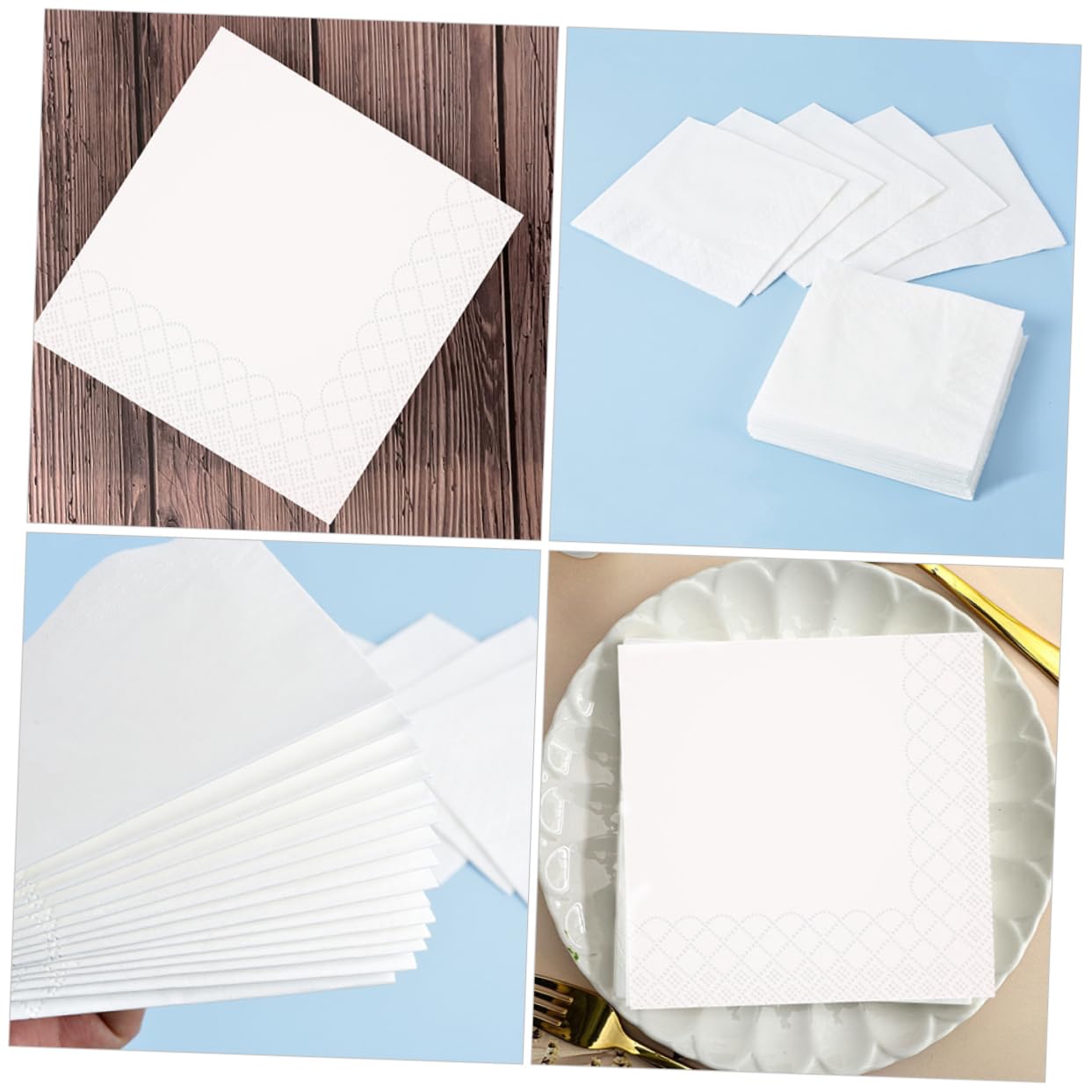 Servilletas Desechables para Invitados de Doble Capa con Borde