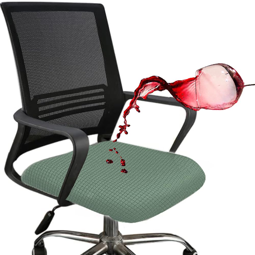 2 Pcs Funda Asiento Silla Oficina Funda Silla Escritorio Fundas para Silla de Ordenador Funda para Asiento Silla Comedor Funda Silla Gaming Funda Protectora (Verde)