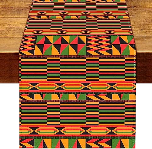 Nepnuser Kwanzaa Table Runner 90Inches Long Afro African American National Holiday Party Decorations...